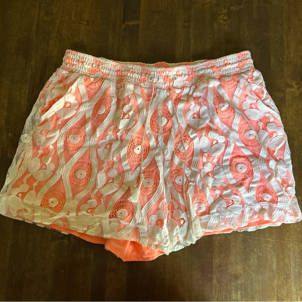 Lane Bryant Beach Short Summer Lace Elastic Waist Beach Vacation Sz 14/16 *Read*
